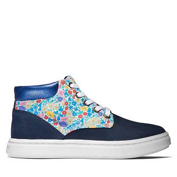 Timberland Bria made with Liberty Fabric - Tmavomodre Chukka Cizmy Damske, T0449SK